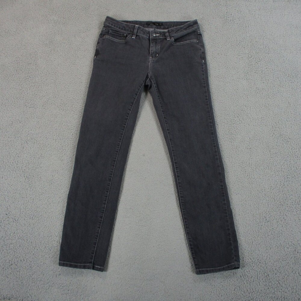 PrAna Jeans Womens 28 Gray Low Rise Straight Skinny Stretch Hike Outdoors 30x29
